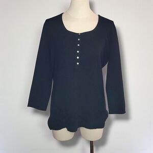 Hillard & Hanson - 1X Black 1/2 Button-Down Shirt